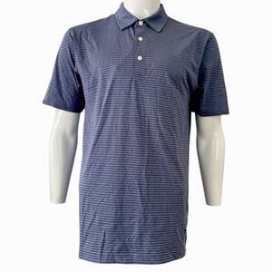 Dunning Golf Polo Shirt Mens Medium Light Purple Striped Performance